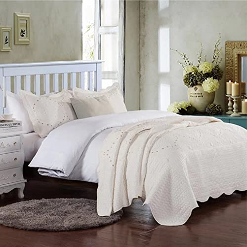 キルトマルチカバー ベッドスプレッド 200x250cmホワイト